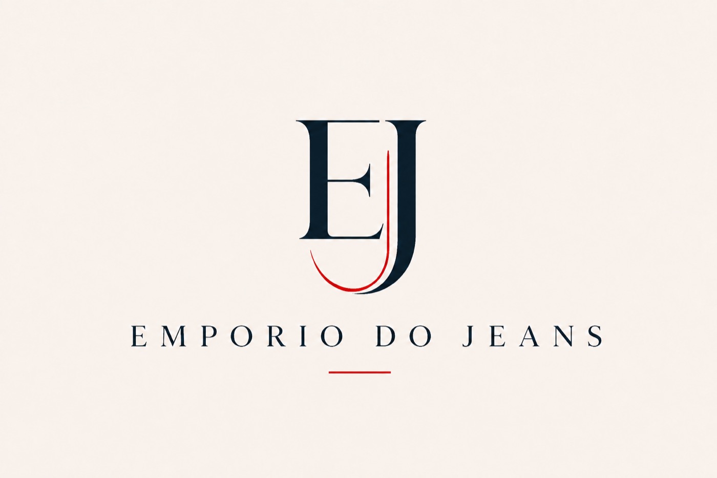 Logo final Empório do Jeans em vermelho ferrari